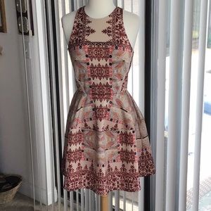 Love Fire Tribal Print Skater Dress